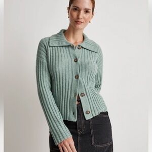 Madewell Oversize-Collar Cardigan - Sage